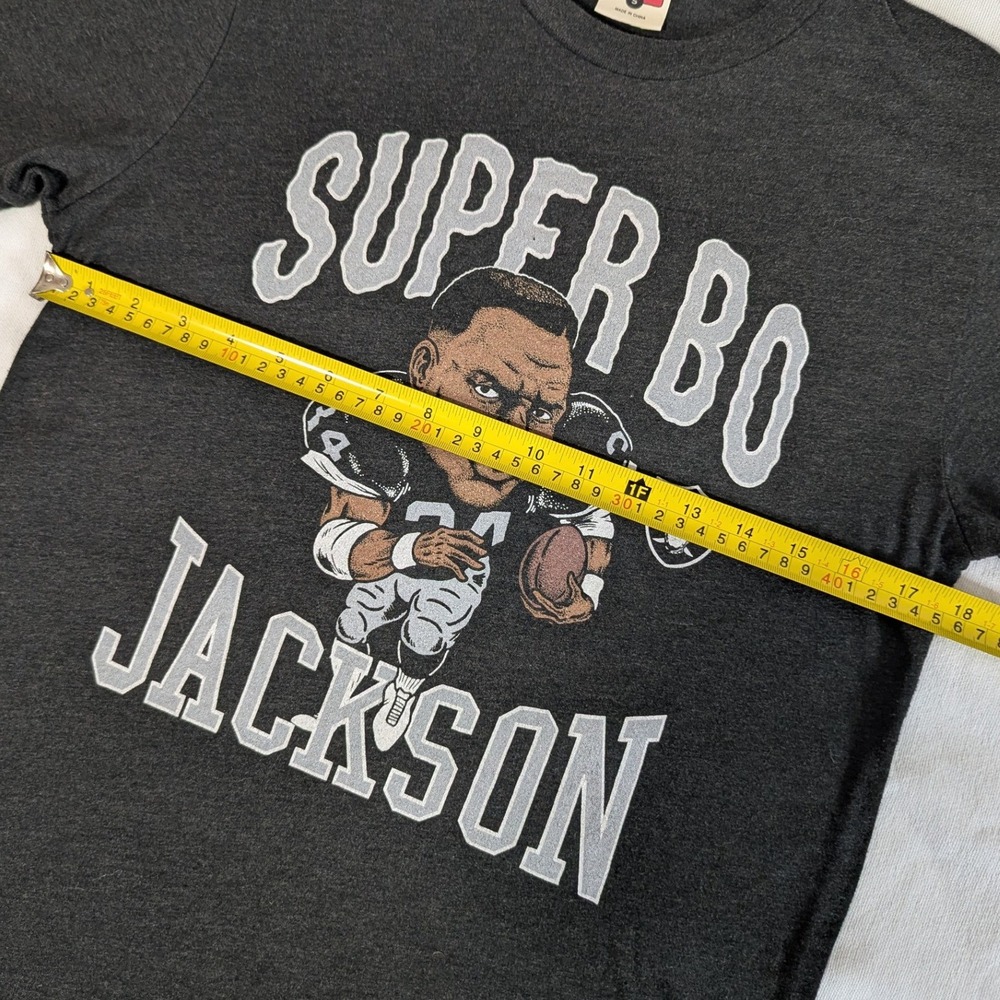 Homage Raiders Super Bo Jackson T-Shirt Small Charcoal Grey Oakland NFL - Picture 5 of 5